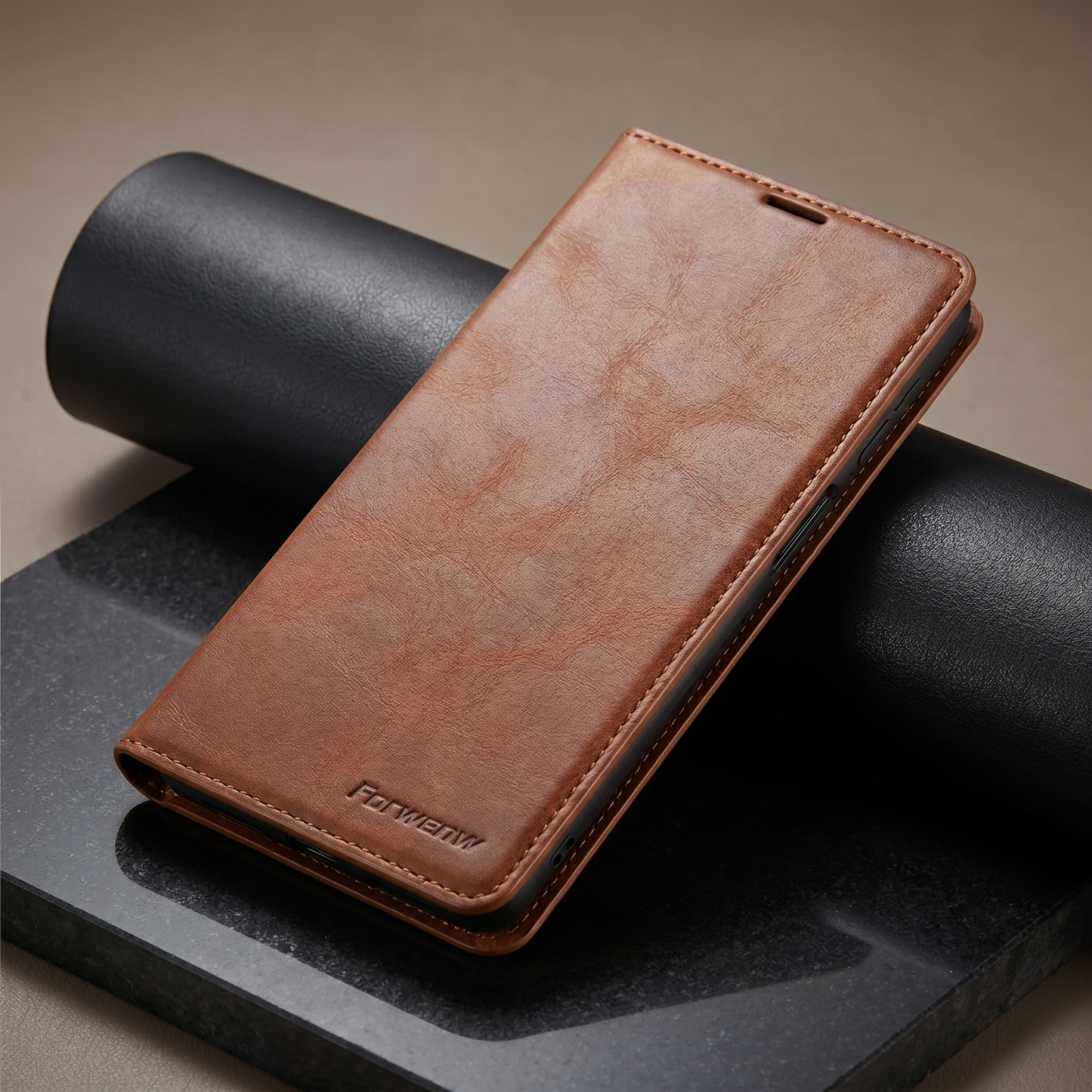 Magnetische Lederhülle für Smartphones im stilvollen Design | Langlebiger Schutz und sicherer Verschluss