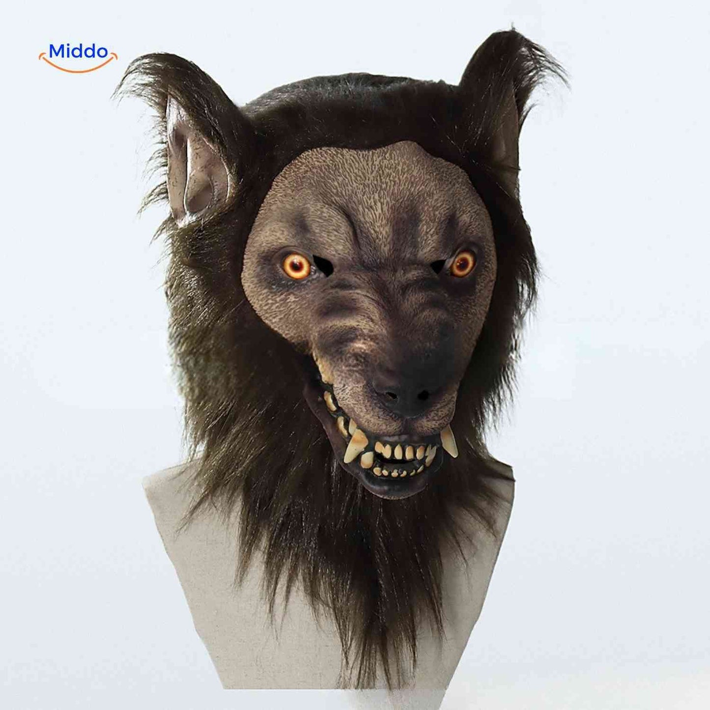 Maske | Wolfskopf aus Latex, leuchtend und ideal für Halloween