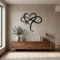 Metall-Wanddeko Unendliches Herz | Unendlichkeits- & Herzsymbol | Elegante Wanddekoration