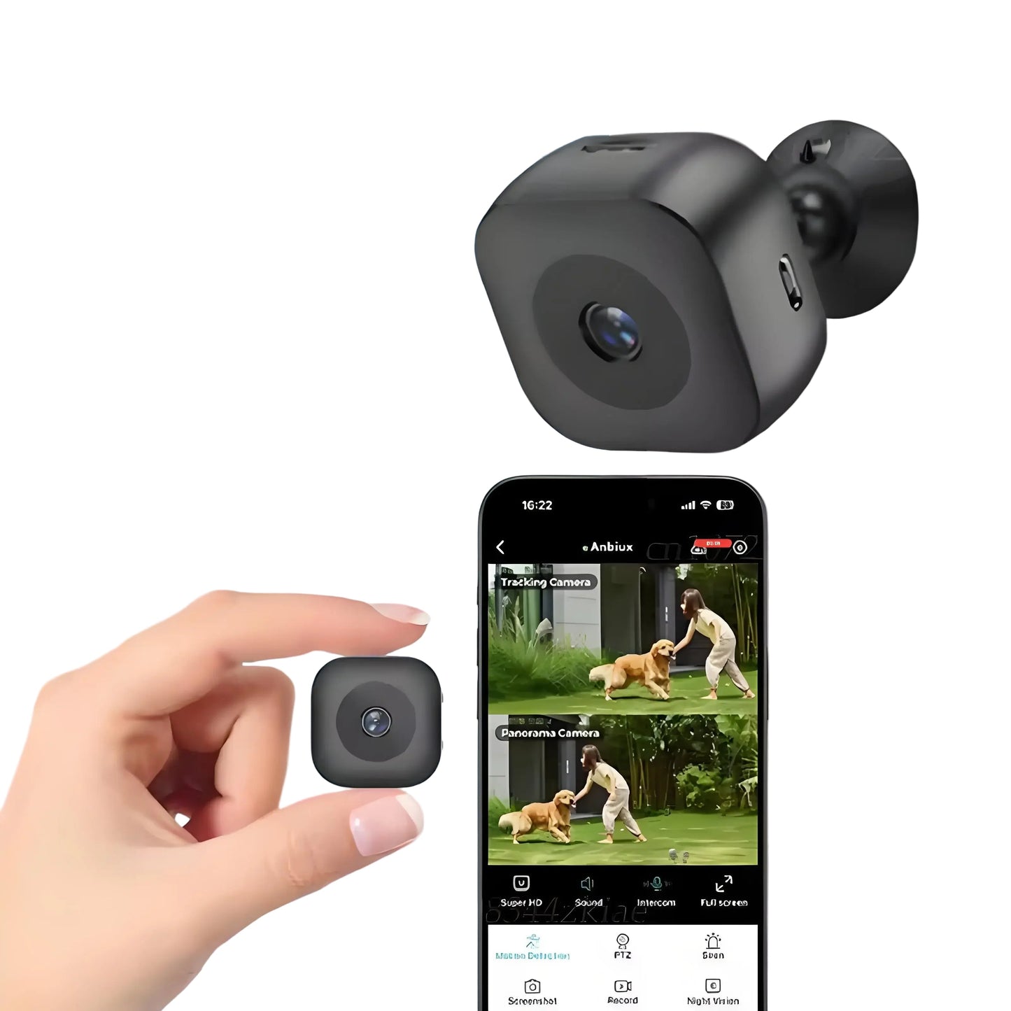 Mini-WLAN-Kamera mit Bewegungserkennung und Full HD 1080P - Kompakte Sicherheitskamera