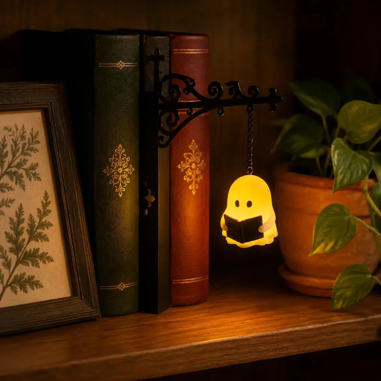 Miniatur-Hängelaterne für das Bücherregal mit warmem LED-Licht
