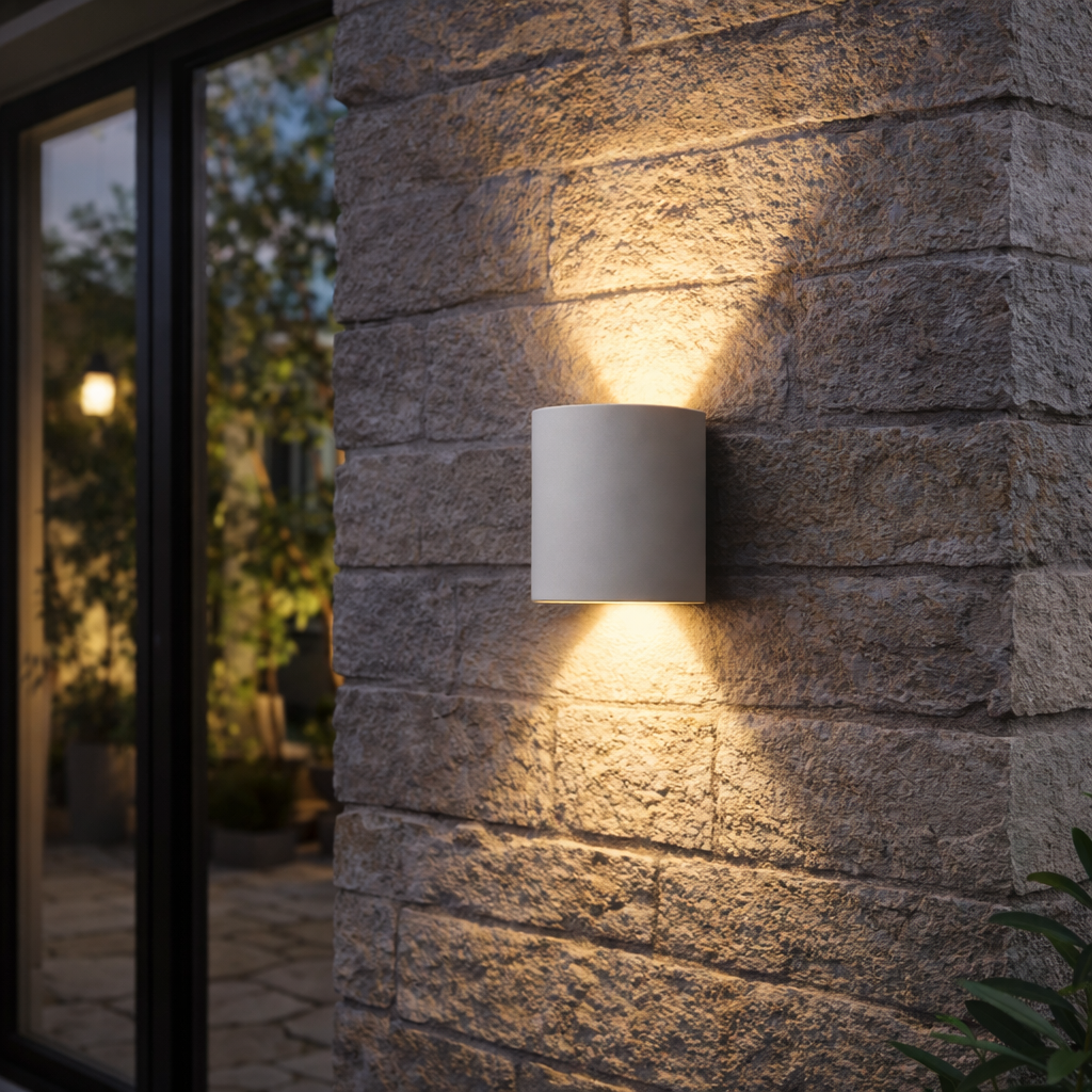 Minimalistische LED-Wandleuchte mit Up-and-Down-Beleuchtung für Innen und Außen