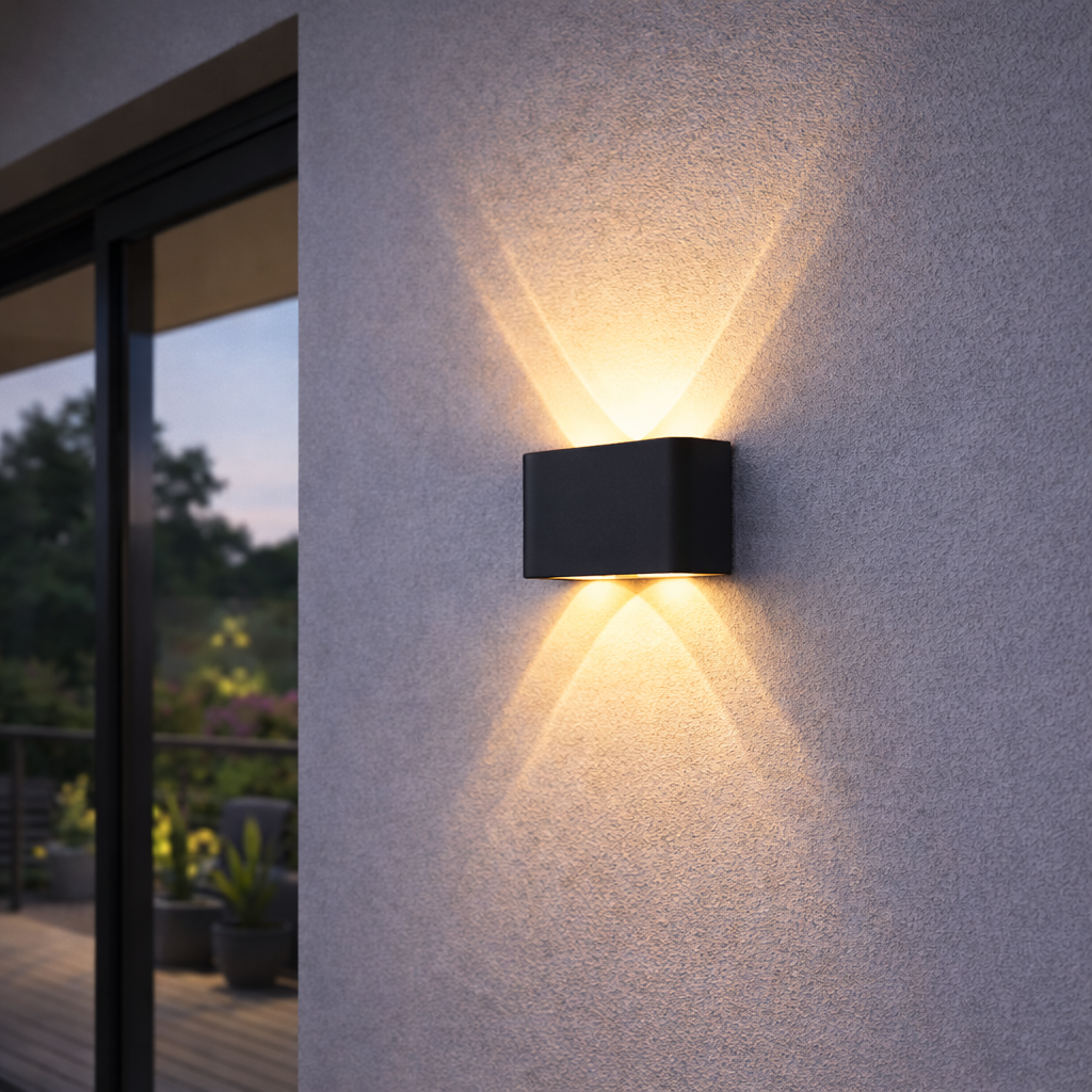 Minimalistische LED-Wandleuchte mit Up-and-Down-Beleuchtung für Innen und Außen