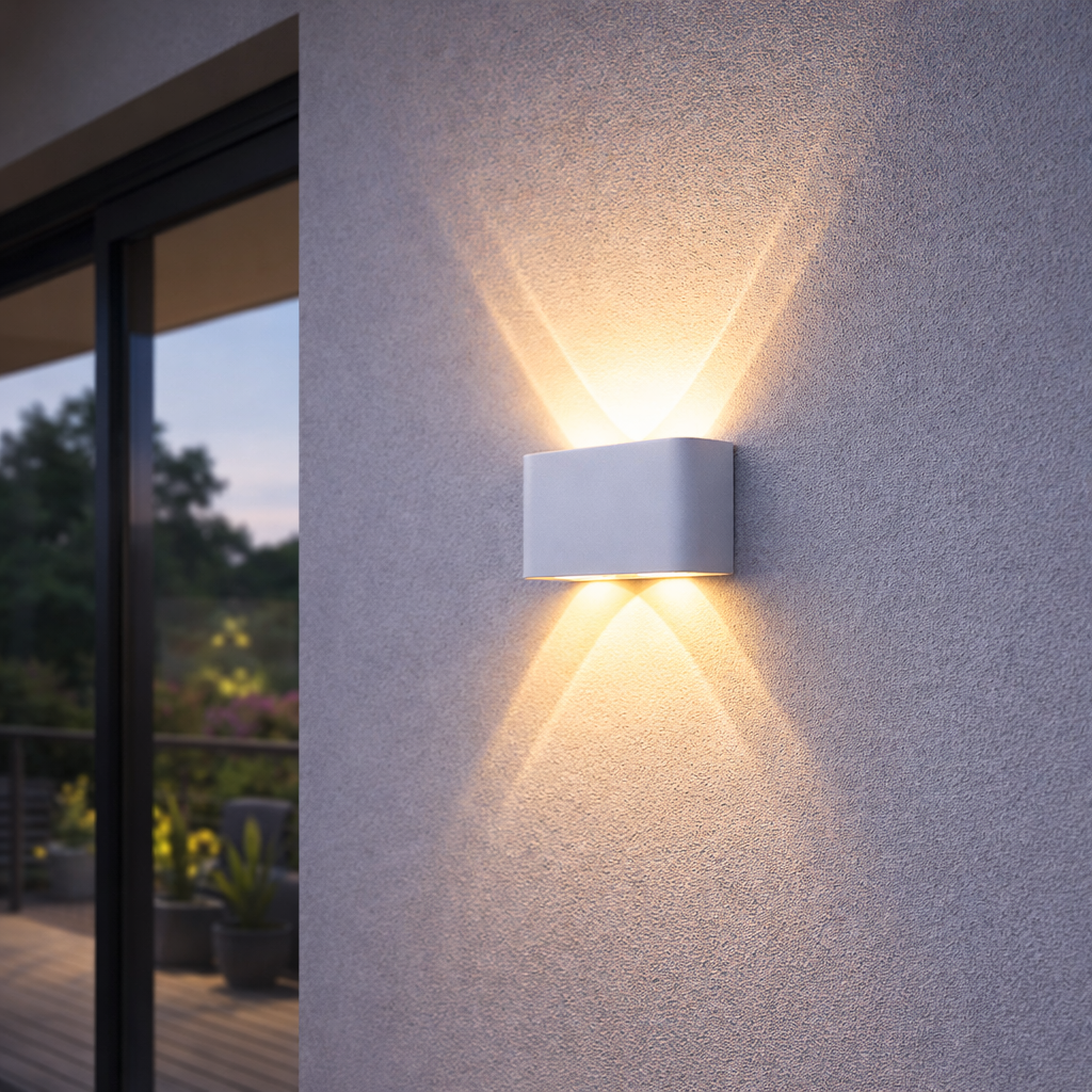 Minimalistische LED-Wandleuchte mit Up-and-Down-Beleuchtung für Innen und Außen