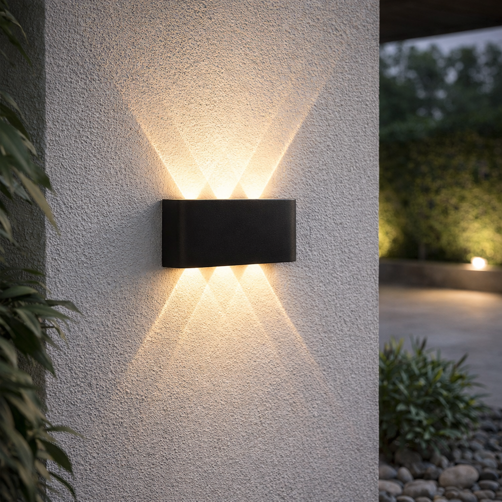 Minimalistische LED-Wandleuchte mit Up-and-Down-Beleuchtung für Innen und Außen