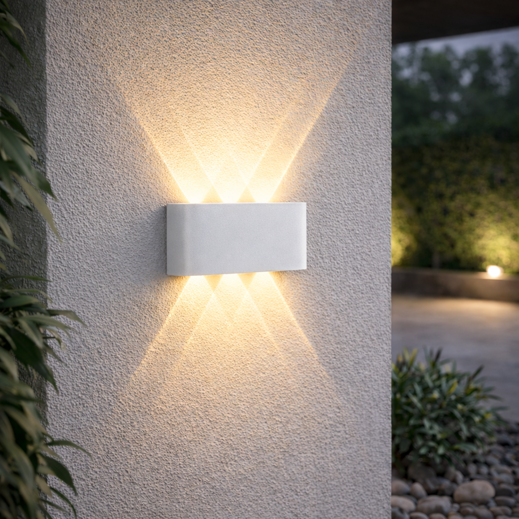 Minimalistische LED-Wandleuchte mit Up-and-Down-Beleuchtung für Innen und Außen