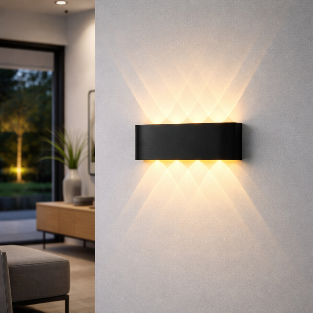 Minimalistische LED-Wandleuchte mit Up-and-Down-Beleuchtung für Innen und Außen