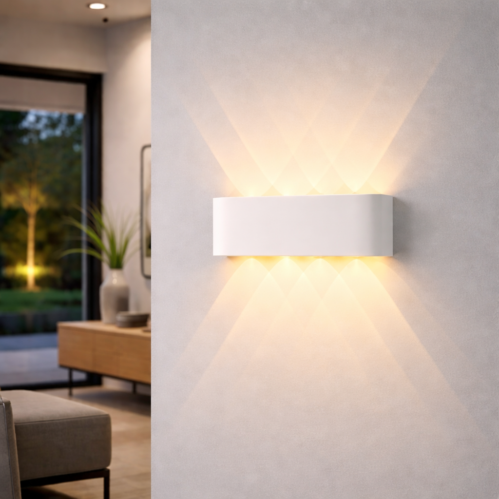 Minimalistische LED-Wandleuchte mit Up-and-Down-Beleuchtung für Innen und Außen
