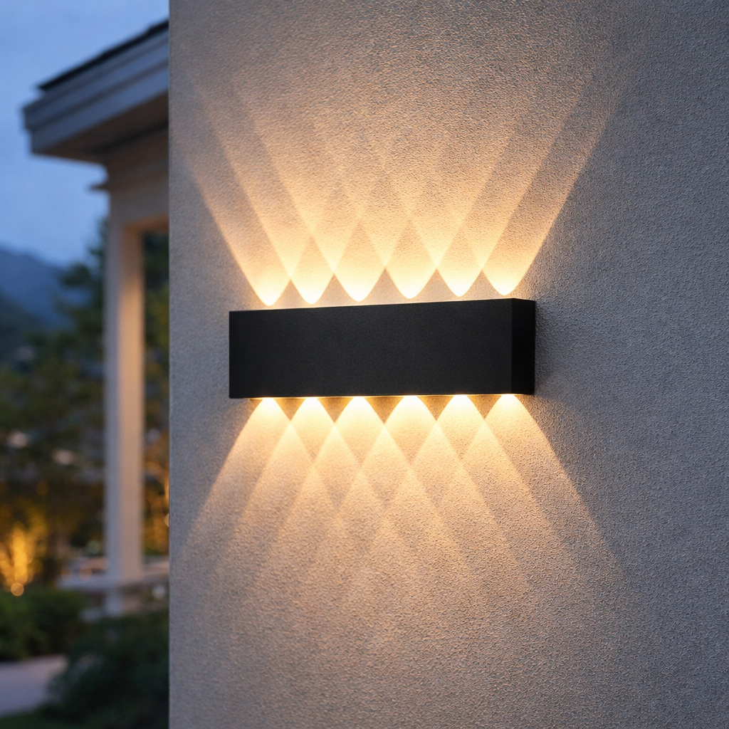 Minimalistische LED-Wandleuchte mit Up-and-Down-Beleuchtung für Innen und Außen
