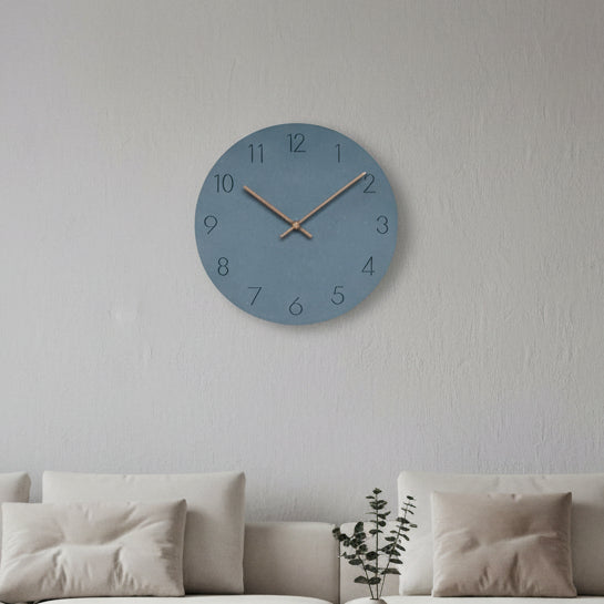 Minimalistische Wanduhr im skandinavischen Stil – Zeiger aus Holz – Leises Uhrwerk – Wohndekoration