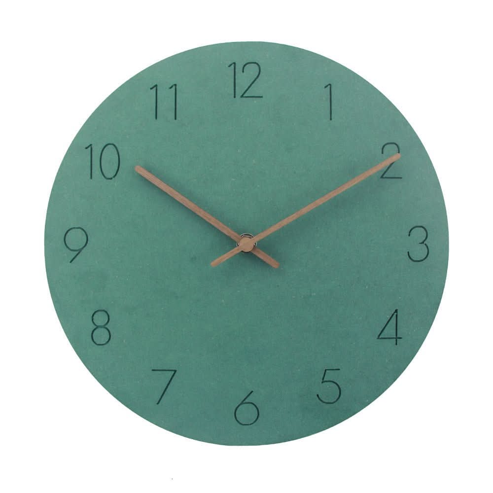 Minimalistische Wanduhr im skandinavischen Stil – Zeiger aus Holz – Leises Uhrwerk – Wohndekoration