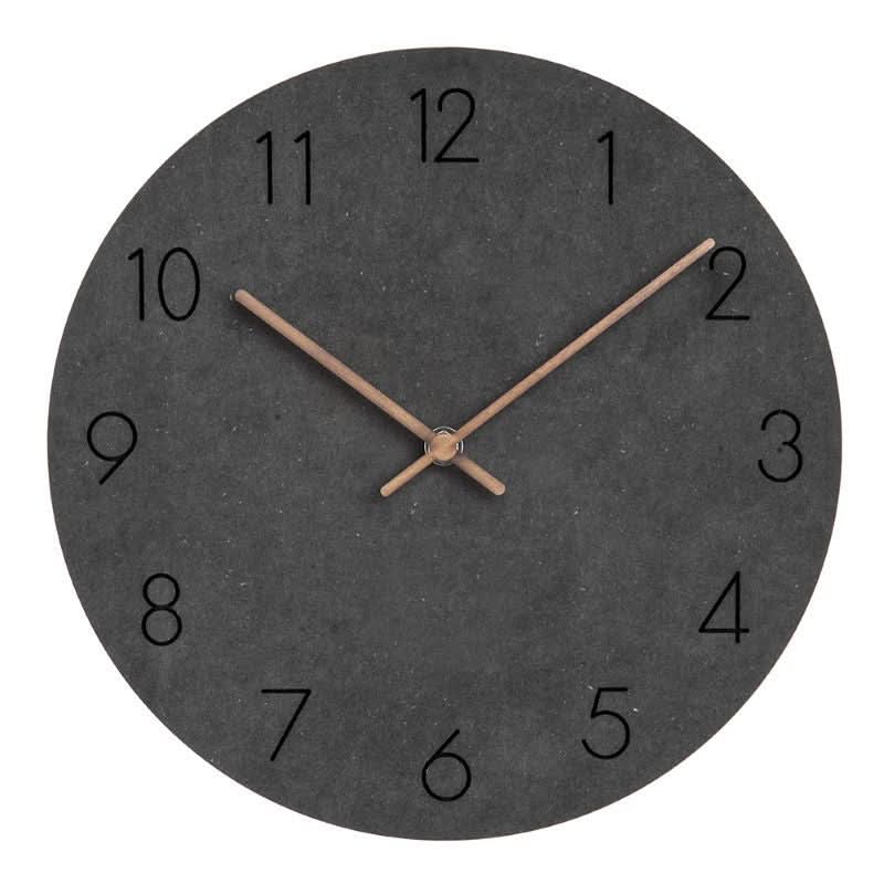 Minimalistische Wanduhr im skandinavischen Stil – Zeiger aus Holz – Leises Uhrwerk – Wohndekoration
