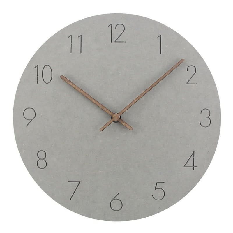 Minimalistische Wanduhr im skandinavischen Stil – Zeiger aus Holz – Leises Uhrwerk – Wohndekoration