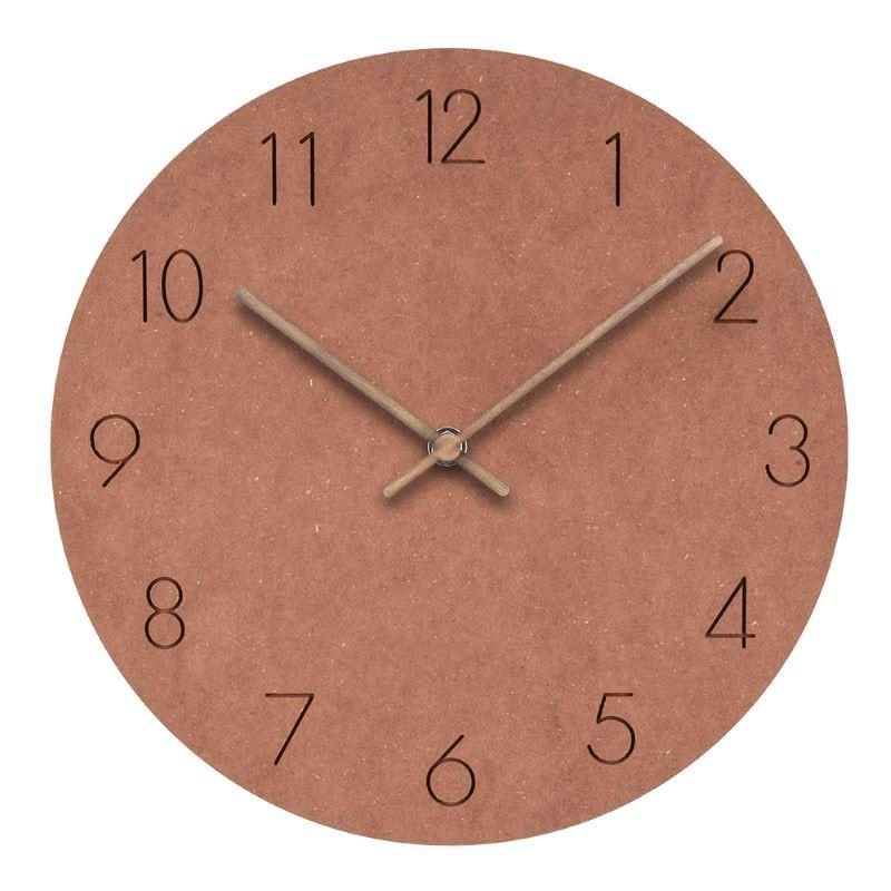 Minimalistische Wanduhr im skandinavischen Stil – Zeiger aus Holz – Leises Uhrwerk – Wohndekoration
