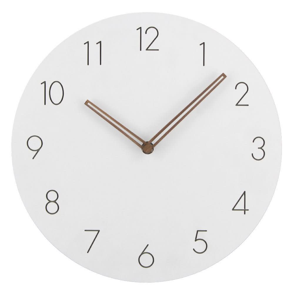 Minimalistische Wanduhr im skandinavischen Stil – Zeiger aus Holz – Leises Uhrwerk – Wohndekoration