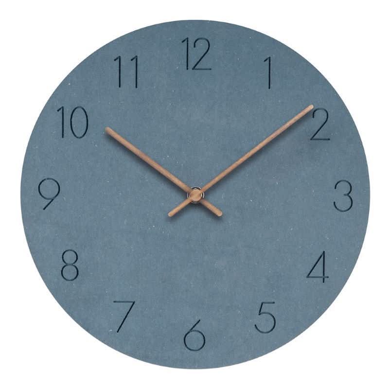 Minimalistische Wanduhr im skandinavischen Stil – Zeiger aus Holz – Leises Uhrwerk – Wohndekoration