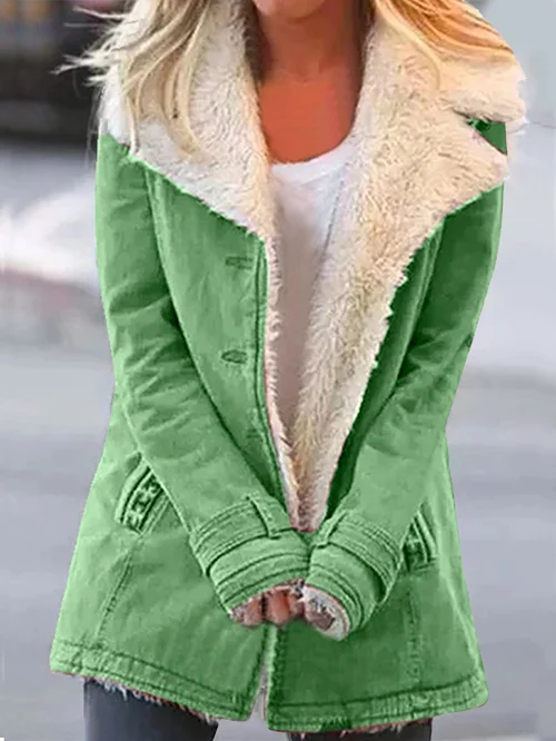 Mittellange Damen-Winterjacke aus Kunstfell