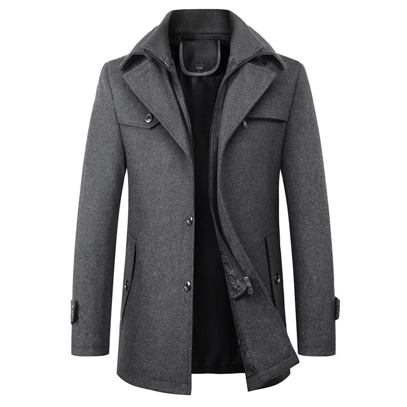 Mittellanger Caban-Mantel für Herren