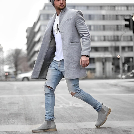 Mittellanger Slim-Fit-Herrenmantel