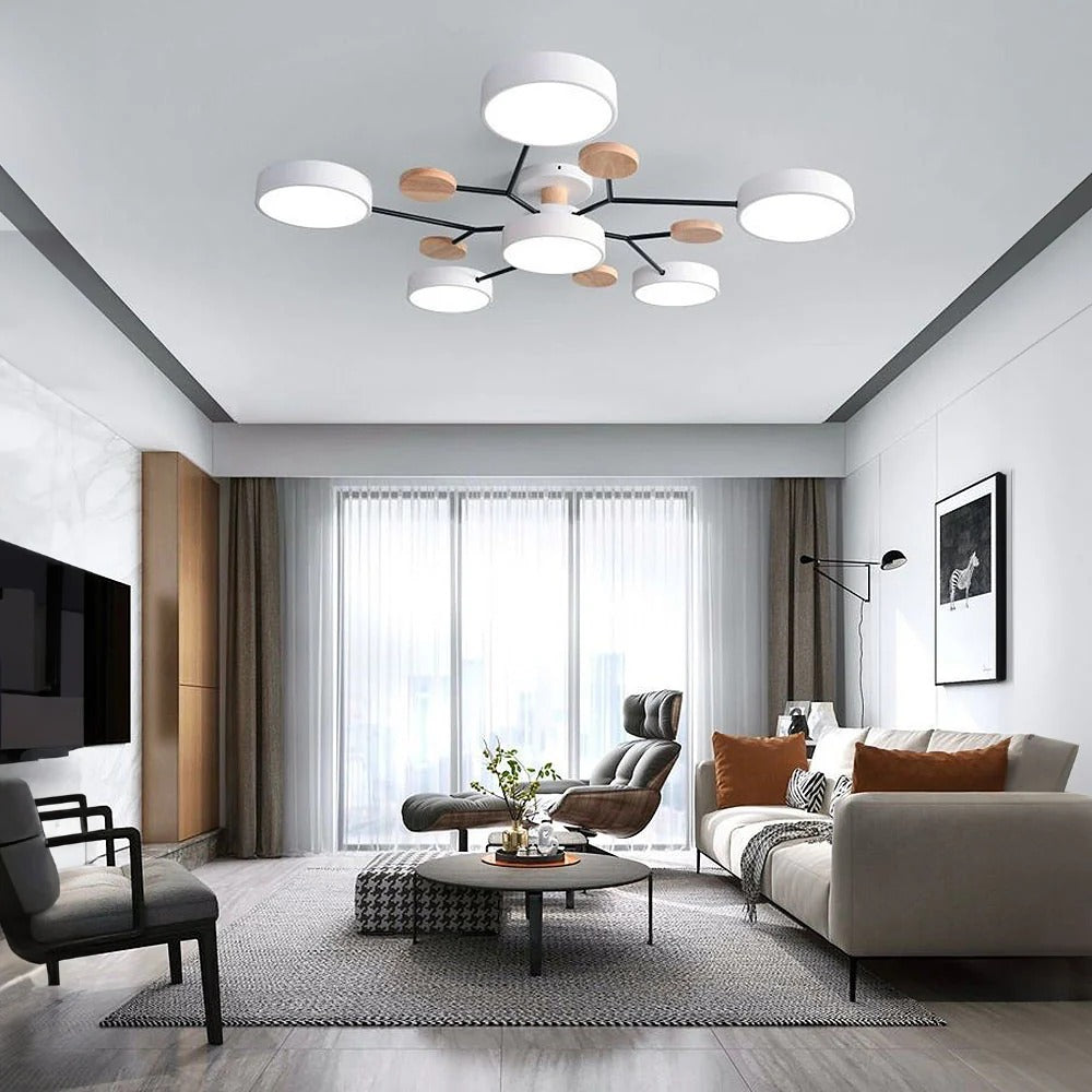 Moderne Halbeinbau-LED-Deckenleuchte Halo für elegante Räume