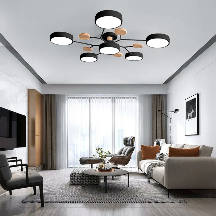 Moderne Halbeinbau-LED-Deckenleuchte Halo für elegante Räume