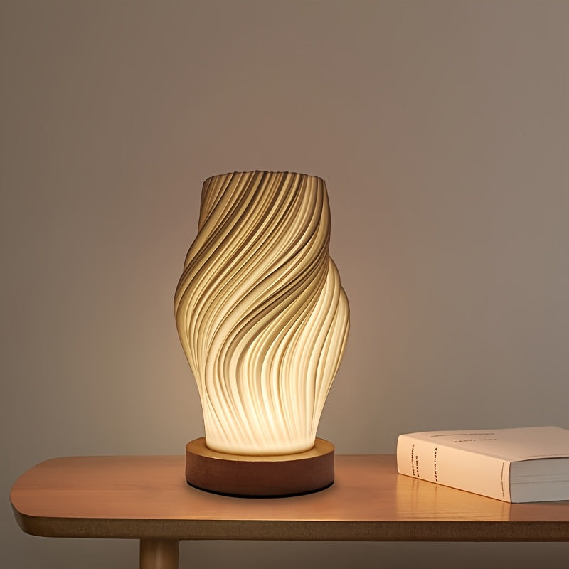 Moderne LED-Tischleuchte im Spiraldesign | Dimmbares minimalistisches Licht für Nachttisch und Schreibtisch