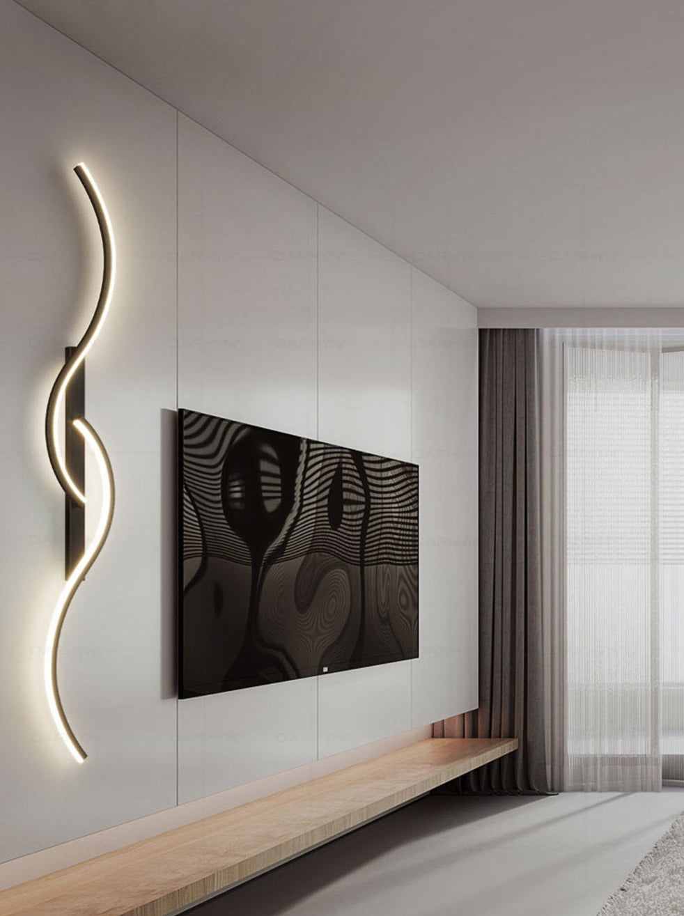 Moderne LED-Wandleuchte – Elegante Verbindung geometrischer Formen und Licht für eine stilvolle Aufwertung Ihres Interieurs
