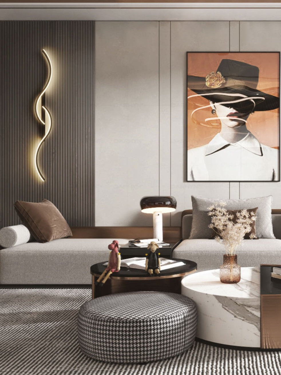 Moderne LED-Wandleuchte – Elegante Verbindung geometrischer Formen und Licht für eine stilvolle Aufwertung Ihres Interieurs