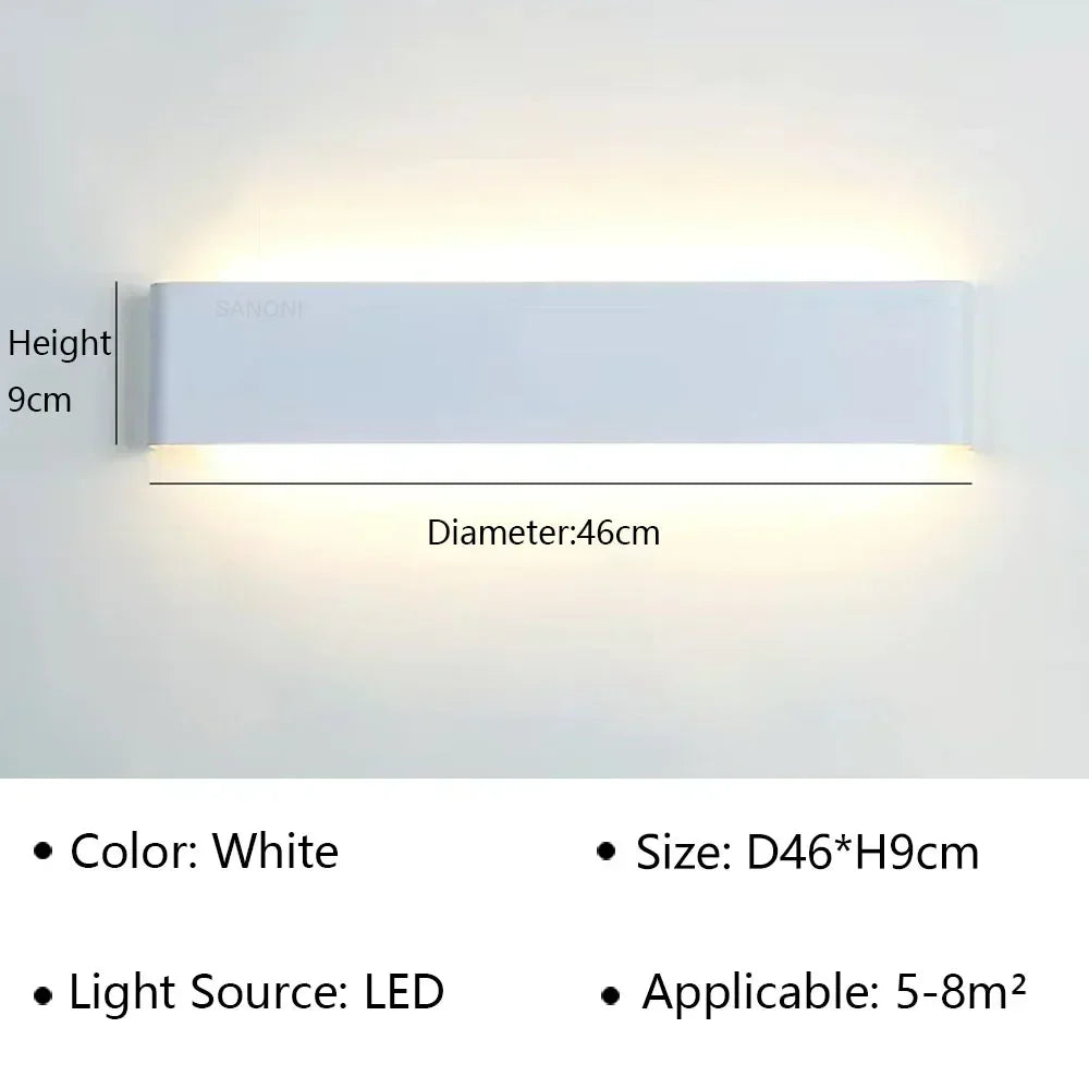 Moderne LED-Wandleuchte in elegantem Design mit warmweißem Licht für Schlafzimmer, Flur und Badezimmer