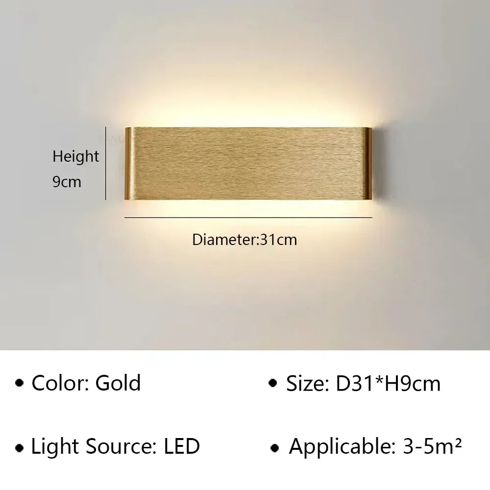 Moderne LED-Wandleuchte in elegantem Design mit warmweißem Licht für Schlafzimmer, Flur und Badezimmer