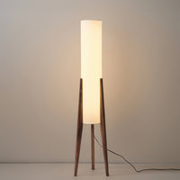 Moderne Retro-Stehleuchte aus Walnussholz – Kunstlampe