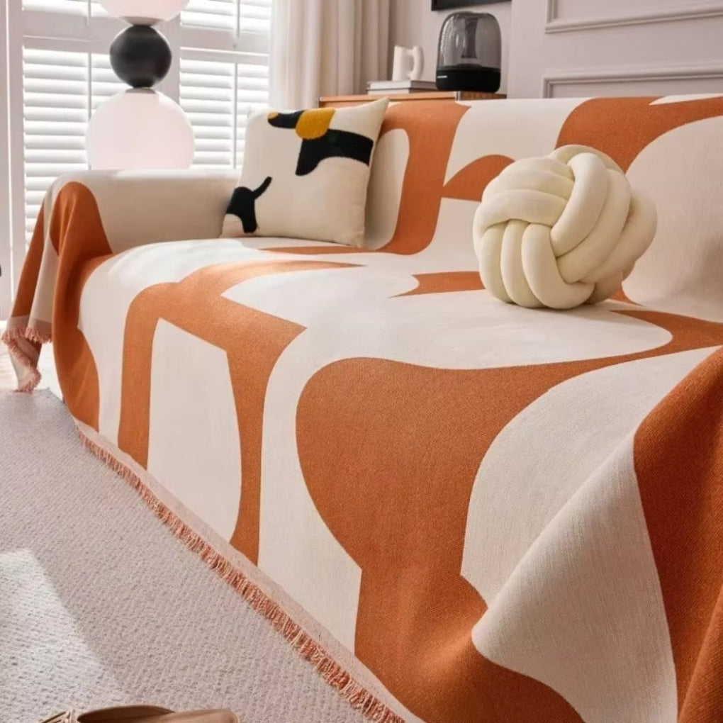 Moderner geometrischer Sofaüberwurf