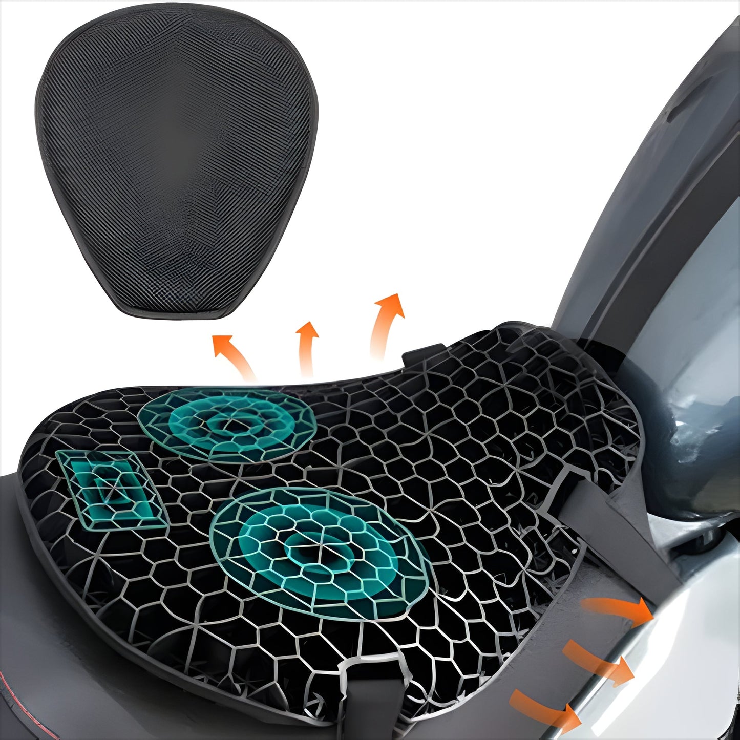 Motorrad-Gel-Sitzkissen für Langstreckenfahrten im blütenblattförmigen Design, atmungsaktiv