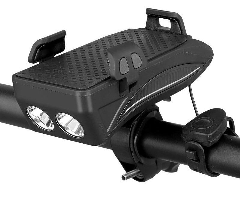 Multifunktionale Fahrrad-Handyhalterung mit Licht und Powerbank