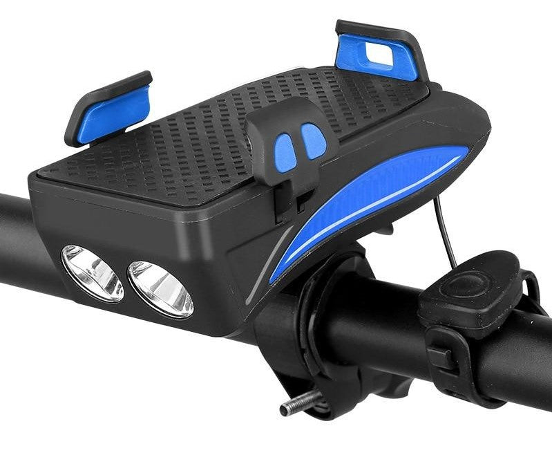 Multifunktionale Fahrrad-Handyhalterung mit Licht und Powerbank