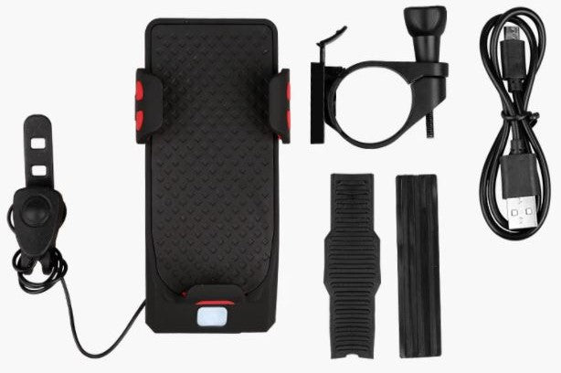 Multifunktionale Fahrrad-Handyhalterung mit Licht und Powerbank