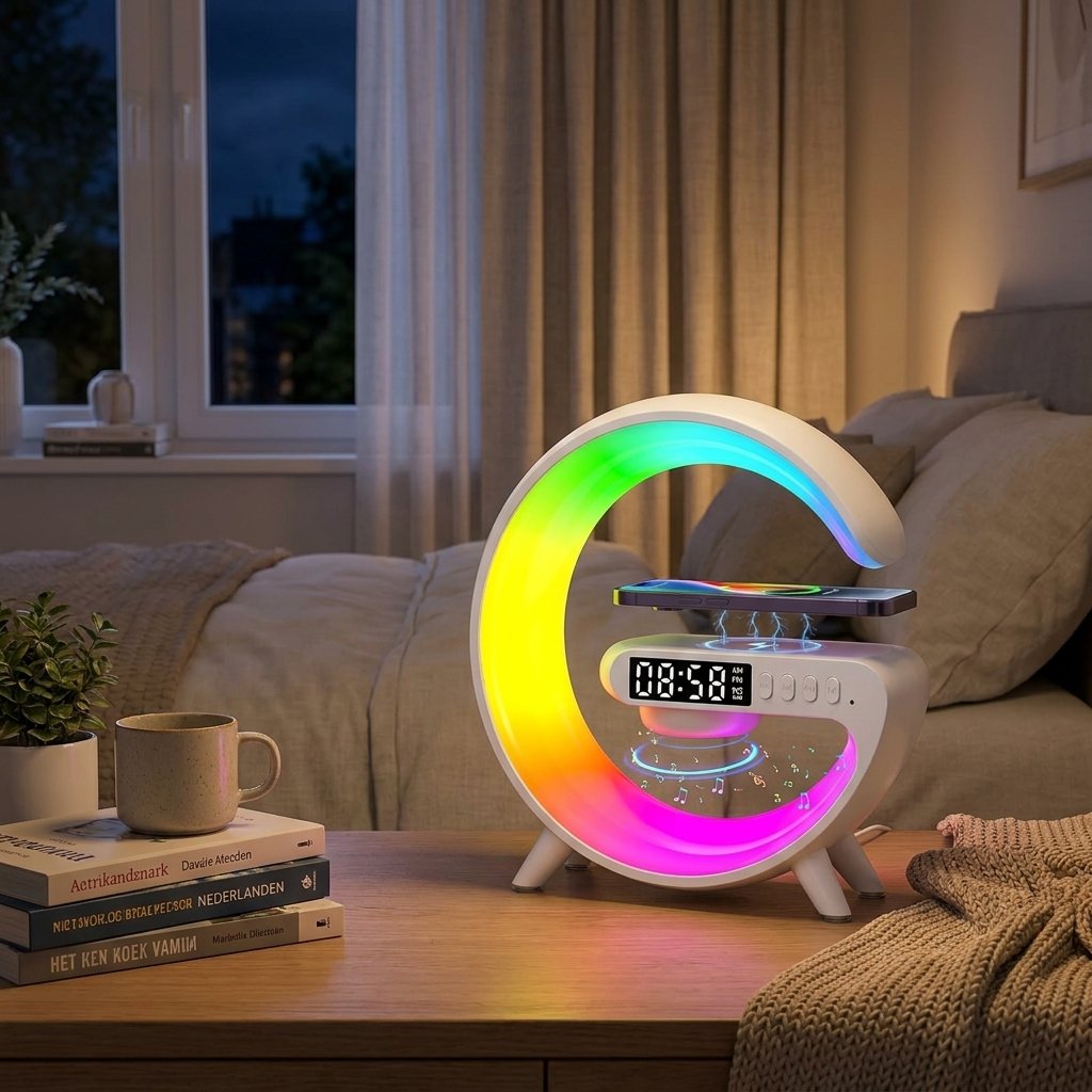 Multifunktionale LED-Nachttischlampe