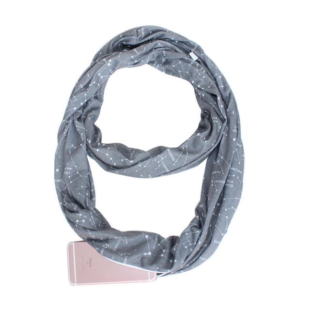 Multifunktionaler Infinity-Schal mit Tasche