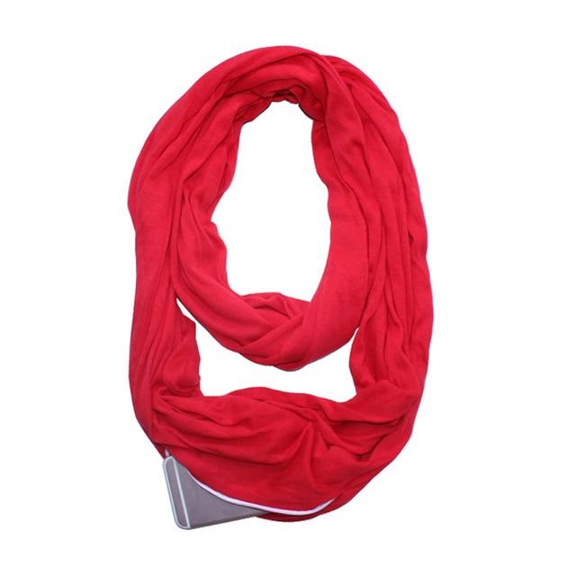 Multifunktionaler Infinity-Schal mit Tasche