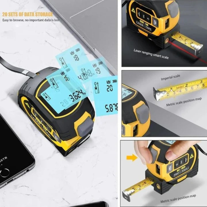 Multifunktionales 3-in-1-Laser-Maßband mit Infrarot