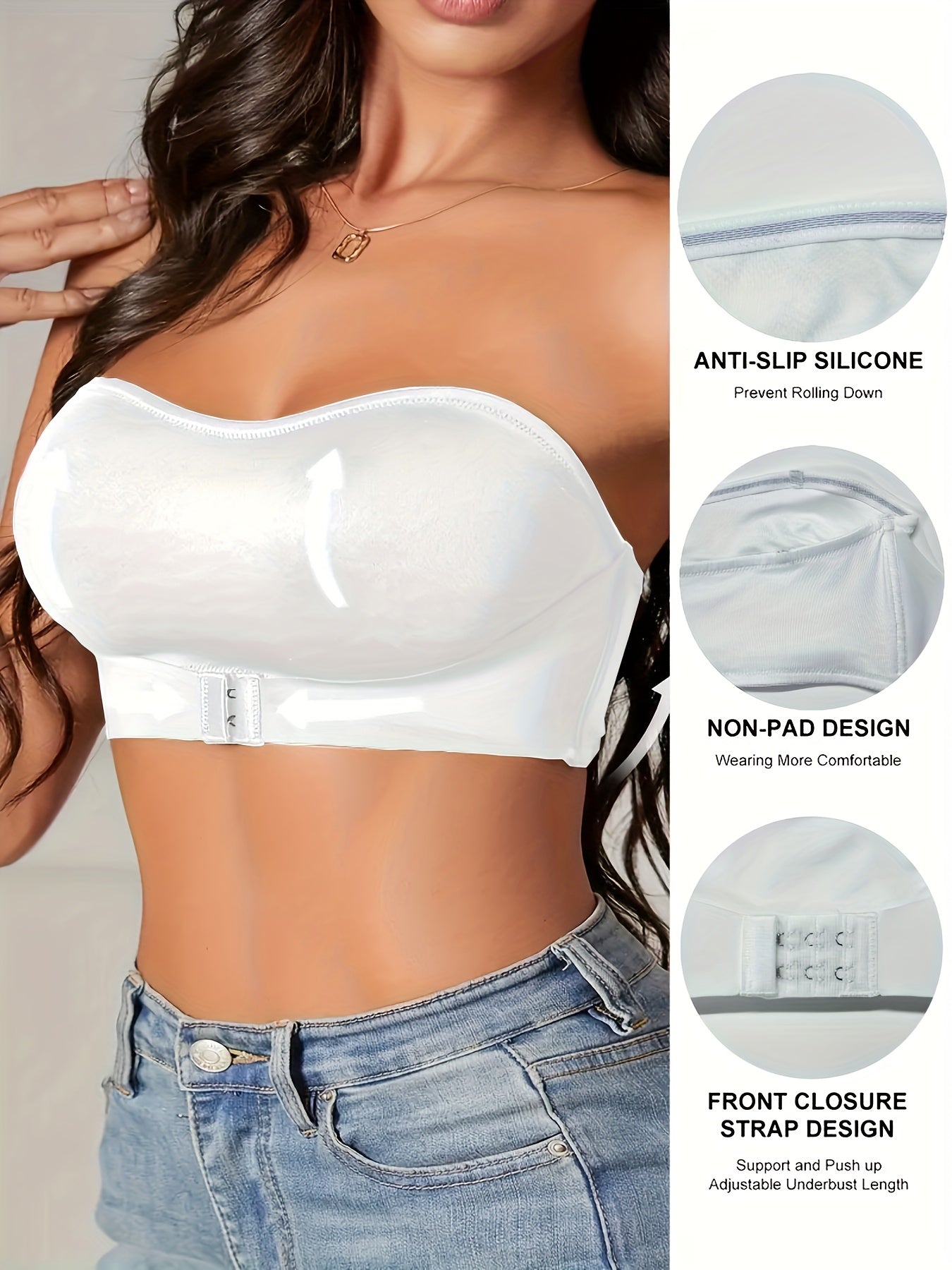 Nahtloser rutschfester Bandeau-Sport-BH - Komfort und Stil