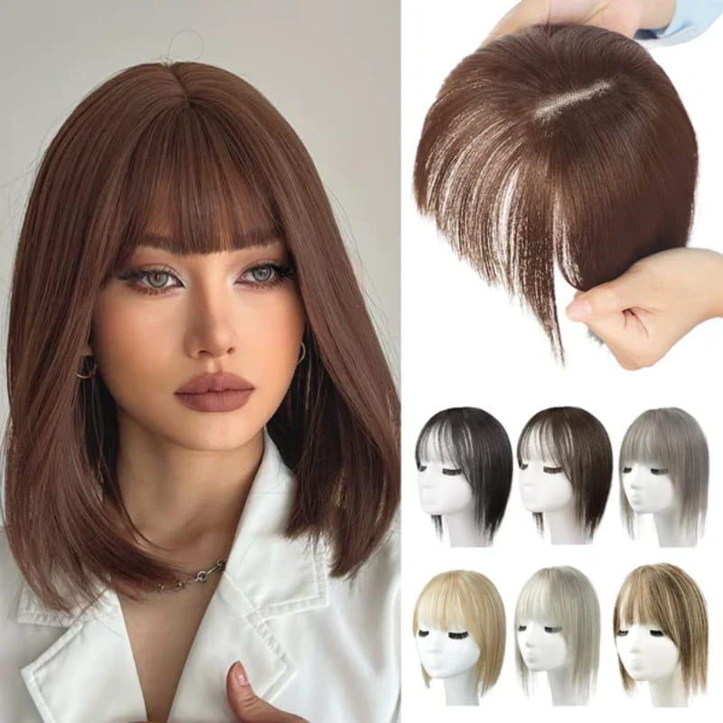 Natürliches Haarteil mit Pony für Damen