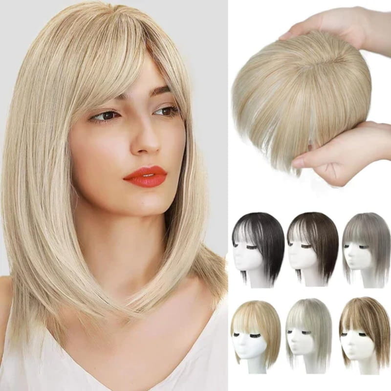 Natürliches Haarteil mit Pony für Damen