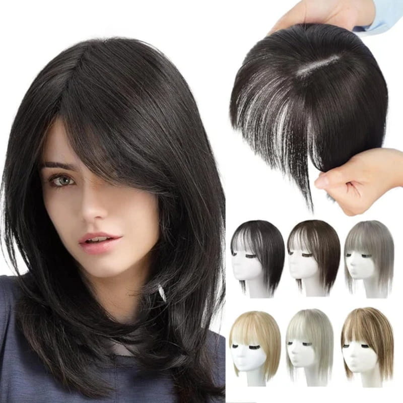Natürliches Haarteil mit Pony für Damen