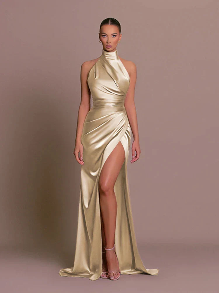 Neckholder-Maxikleid für Damen