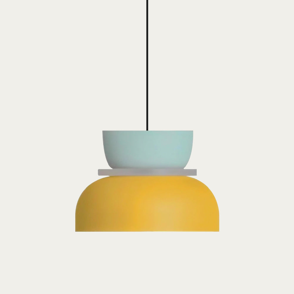 Nordische Pendelleuchte mit Color-Blocking-Akzent und Schirm in Acrylschale für Küche oder Essbereich