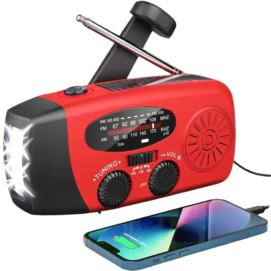 Notfallradio mit Handkurbel und Solarpanel