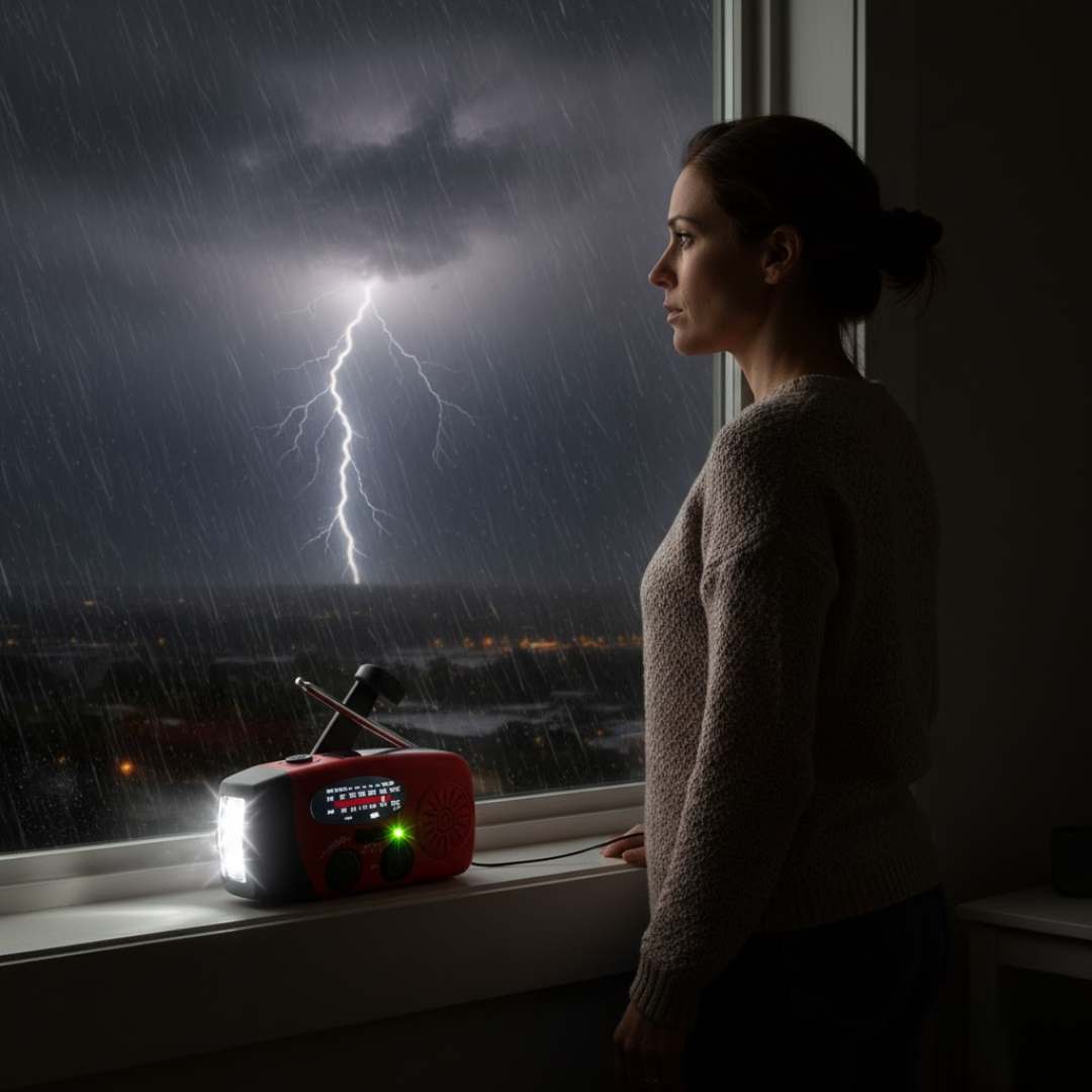 Notfallradio mit Handkurbel und Solarpanel