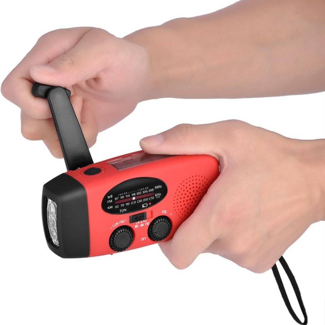 Notfallradio mit Handkurbel und Solarpanel