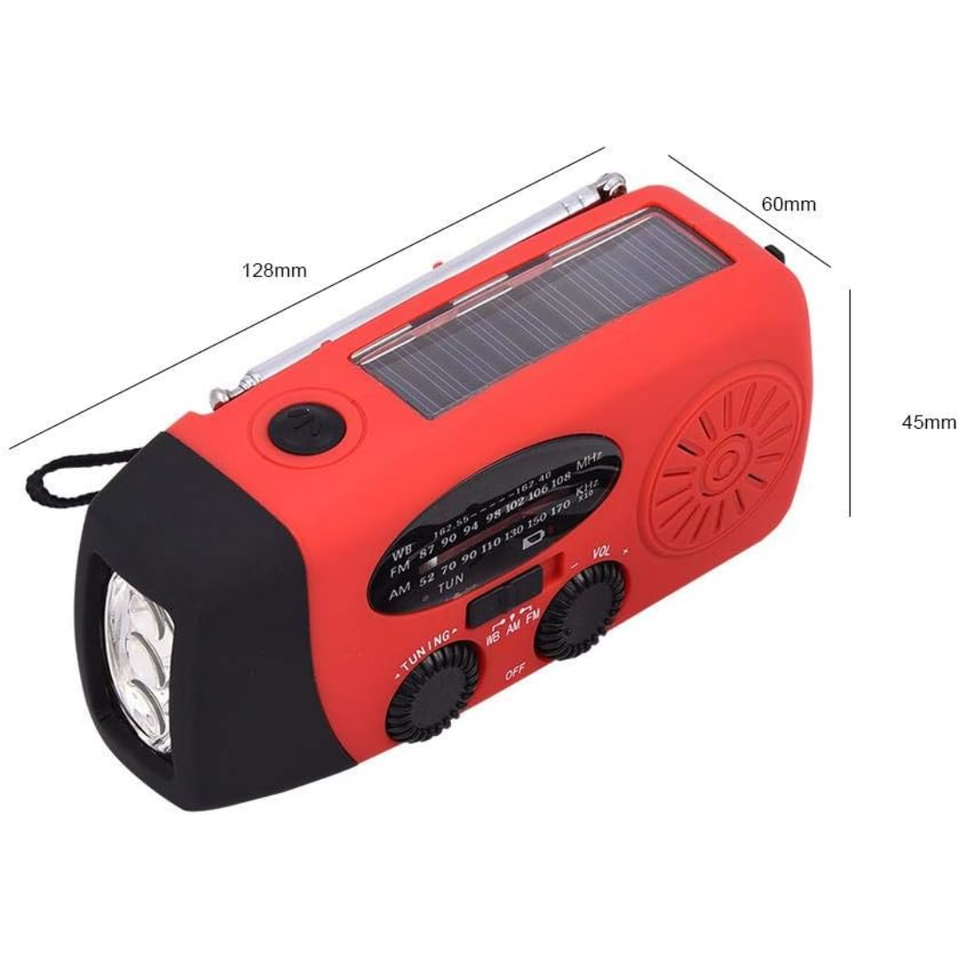Notfallradio mit Handkurbel und Solarpanel